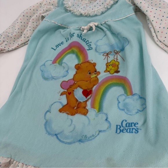 Vintage 80s Care Bears Nightgown Pajamas Size 2T 2 - Picture 4 of 6